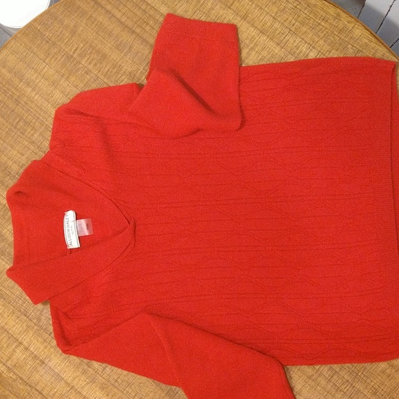 Allison Daley Petite Red Knit Pullover V-Neck Sweater Size PM - Picture 4 of 6